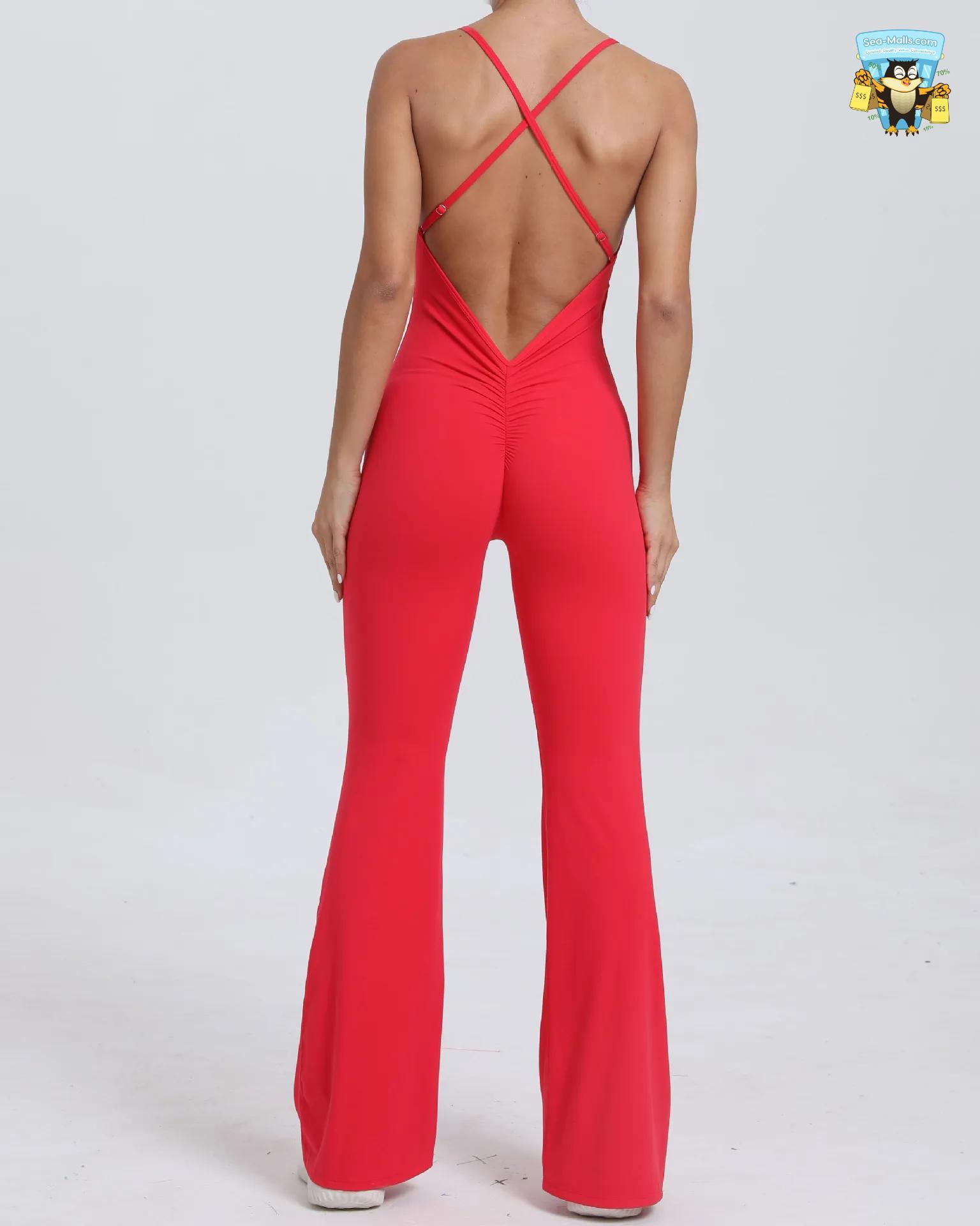 Women’s V-Back One-Piece Yoga Jumpsuit
