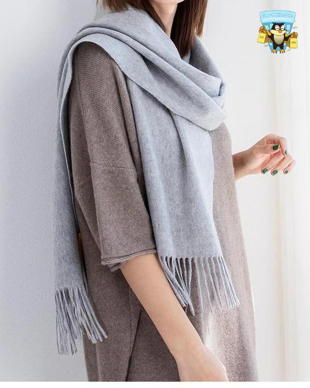 100% Wool Winter Scarf Soft Cashmere-Feel Shawl for Women