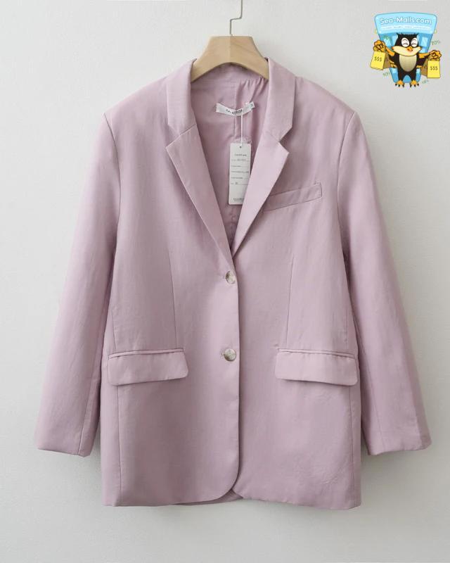 2025 Spring / Summer New Women Fashion Linen Basic Jacket Basic Blazer