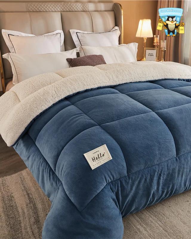 Thick Milk Fleece Winter Blanket Warm Weighted Comforter