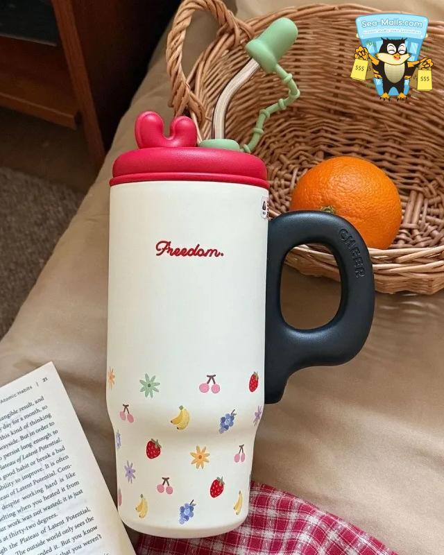 Large Capacity Stainless Steel Coffee Tumbler with Straw 800ml
