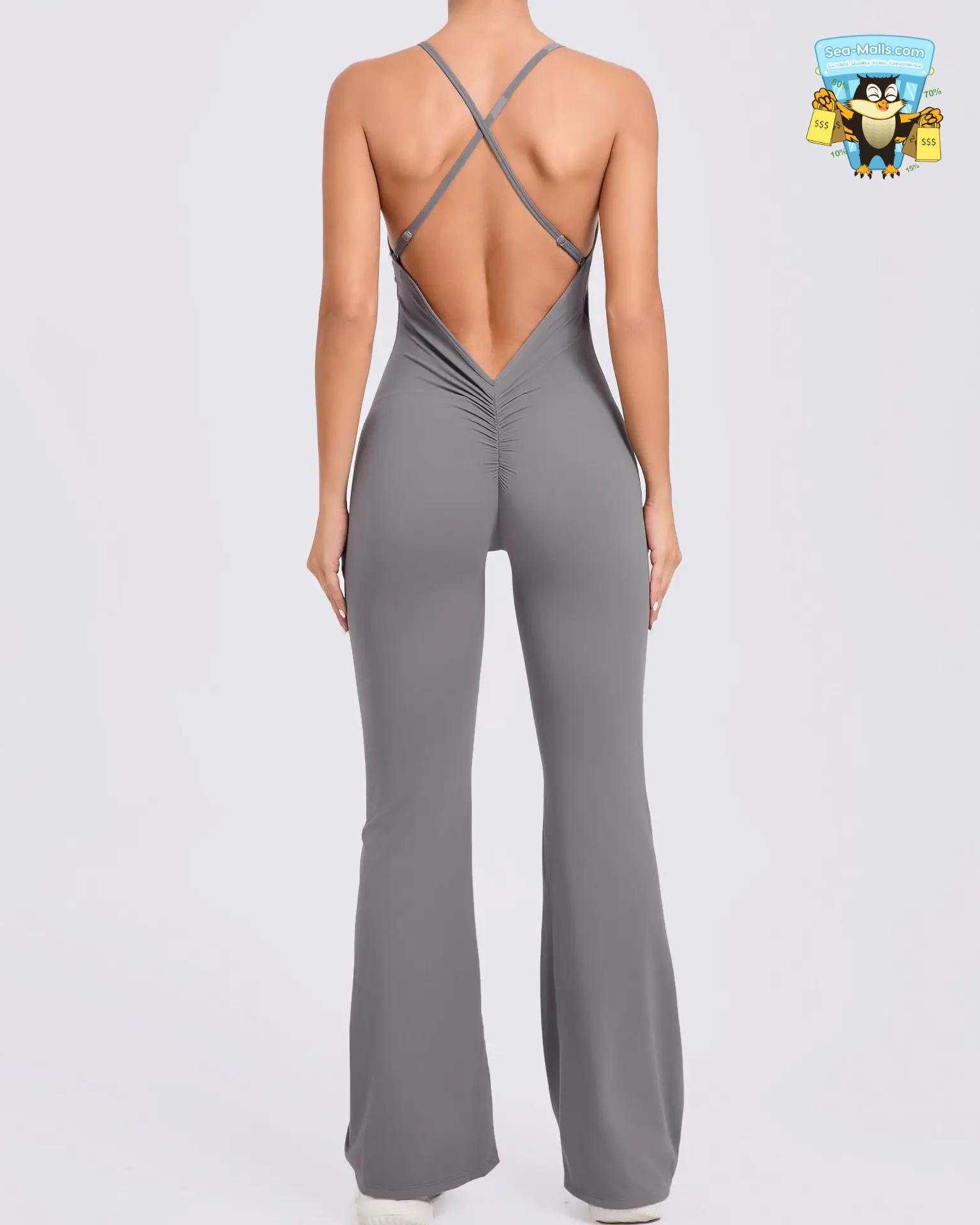 Women’s V-Back One-Piece Yoga Jumpsuit