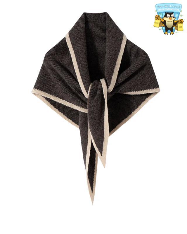 Triangle Design Cashmere Scarf Shawl – Soft Winter Knit Neck Warmer