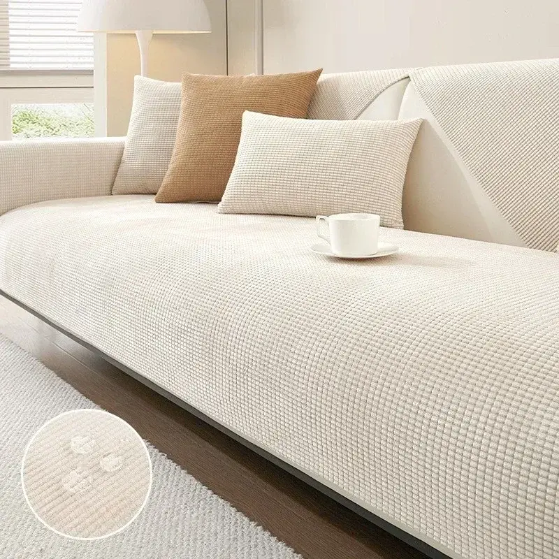 1PC Non-slip Polar Fleece Sofa Seat Cover Living Room Cat Anti-scratch Sofa Slipcover L Couch Towel 쇼파커버 Fundas Para Sillones