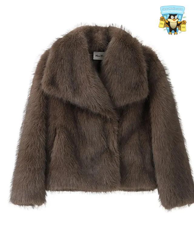 Fluffy Faux Fur Jacket Women Winter Luxury Overcoat