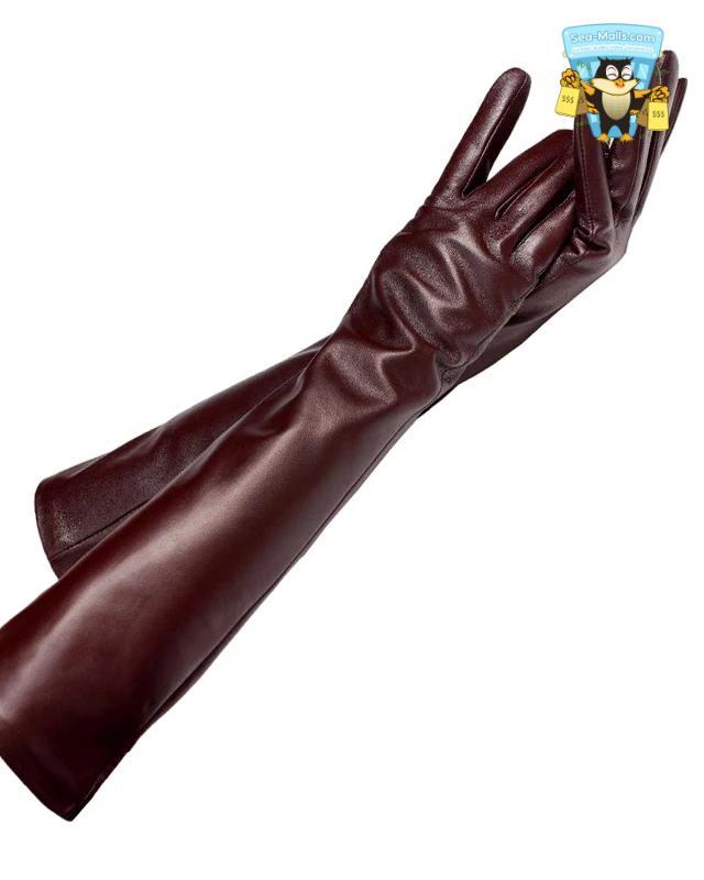 Women's Long Sheepskin Leather Gloves