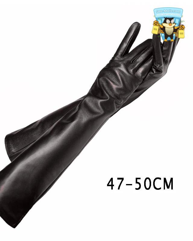 Women's Long Sheepskin Leather Gloves