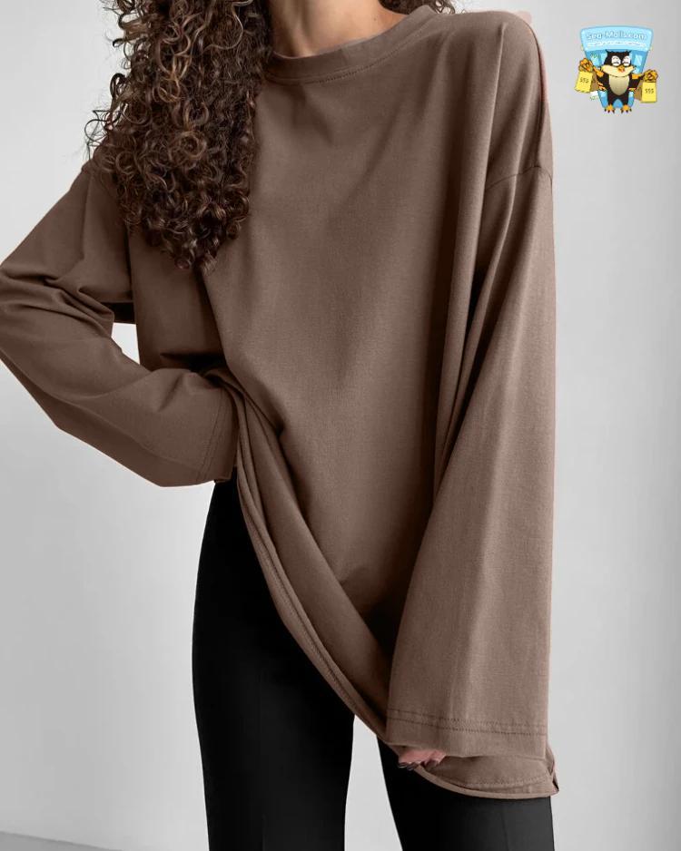 Oversized O-Neck T-Shirt Women 100% Cotton Casual Loose Fit