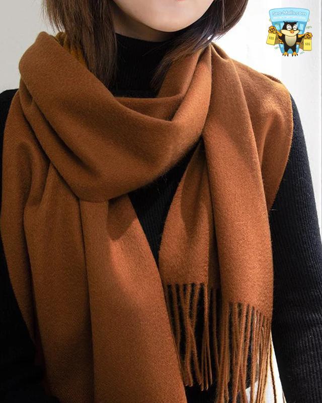 100% Wool Winter Scarf Soft Cashmere-Feel Shawl for Women