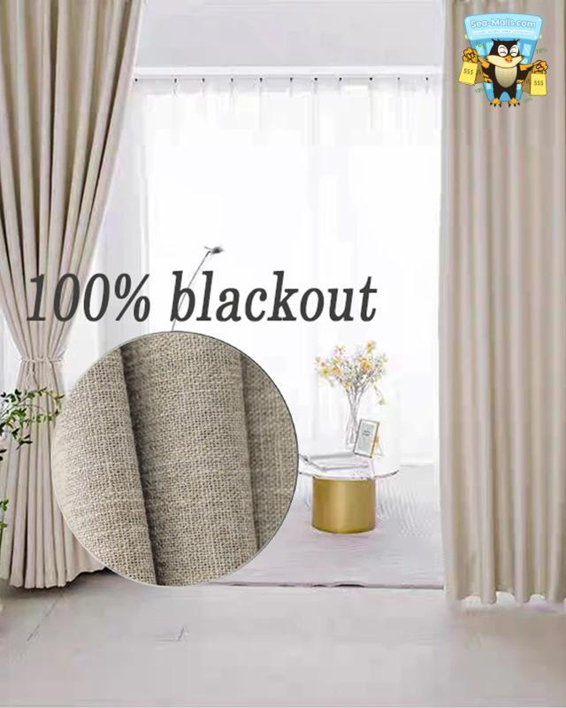 Linen Blackout Curtains – Luxury Opaque Window Drapes