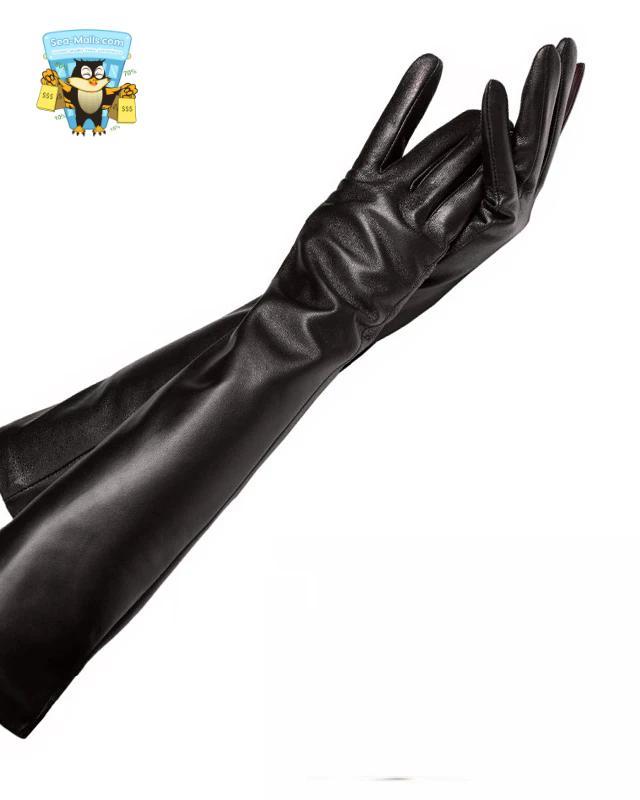 Women's Long Sheepskin Leather Gloves