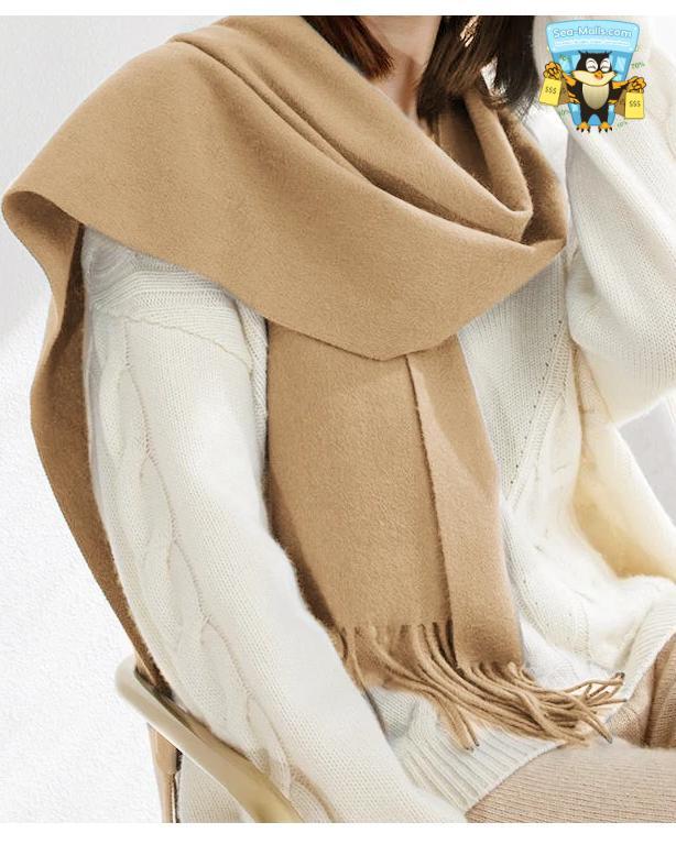 100% Wool Winter Scarf Soft Cashmere-Feel Shawl for Women
