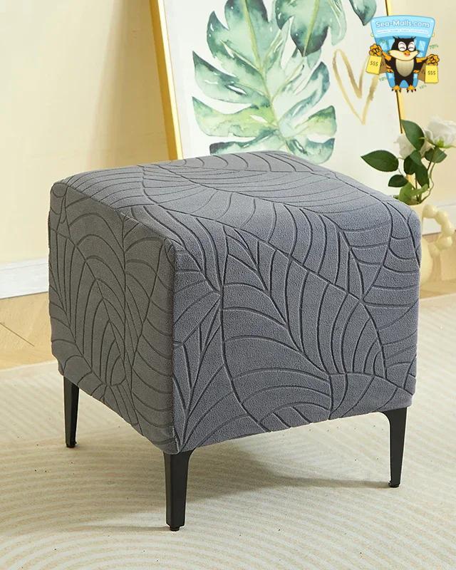 Leaves Jacquard Club Chair Cover Stretch Armchair Slipcover
