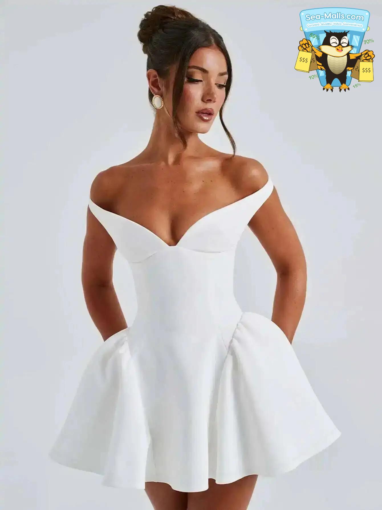Strapless A-line Mini Dress Backless Bodycon Party Dress for Women