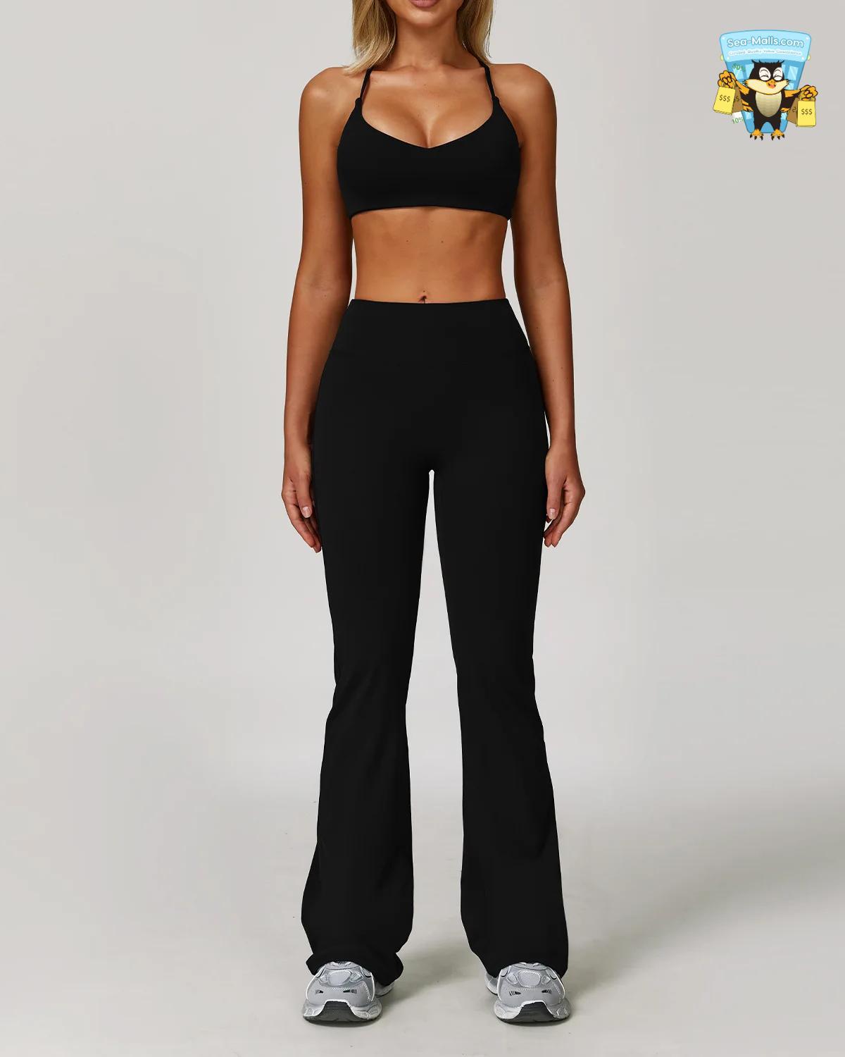 Women’s 2/3PCS Yoga Suit Set – Long Sleeve, Sports Bra & Leggings