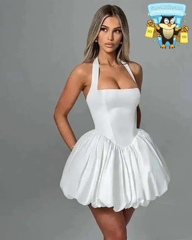 Strapless A-line Mini Dress Backless Bodycon Party Dress for Women