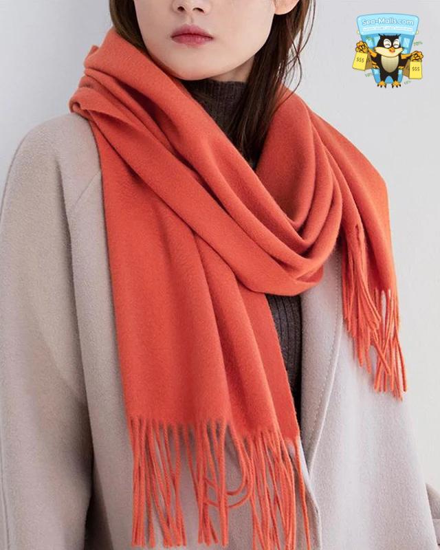 100% Wool Winter Scarf Soft Cashmere-Feel Shawl for Women