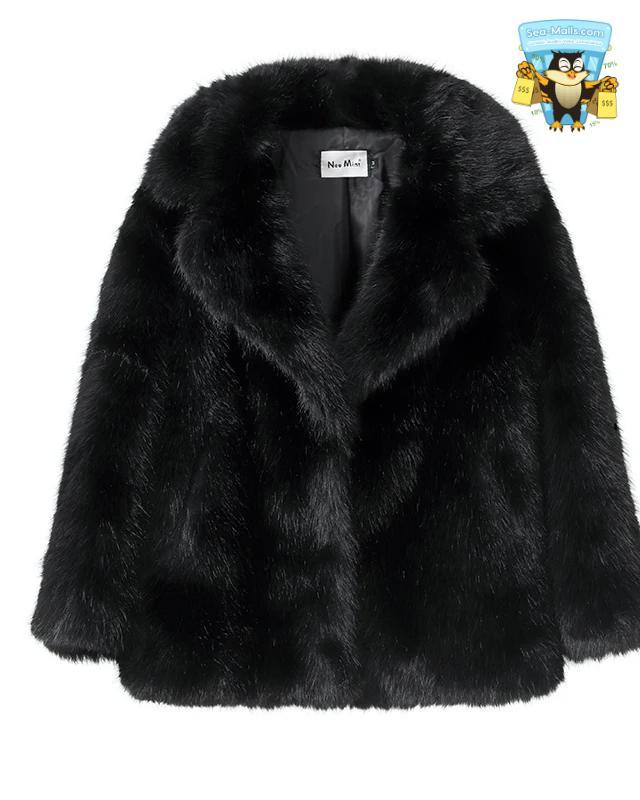 Luxury Faux Fur Long Coat Women Winter Thick Warm Overcoat