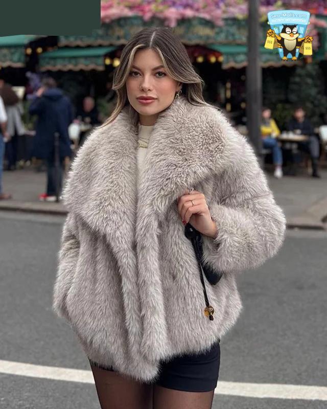 Fluffy Faux Fur Jacket Women Winter Luxury Overcoat