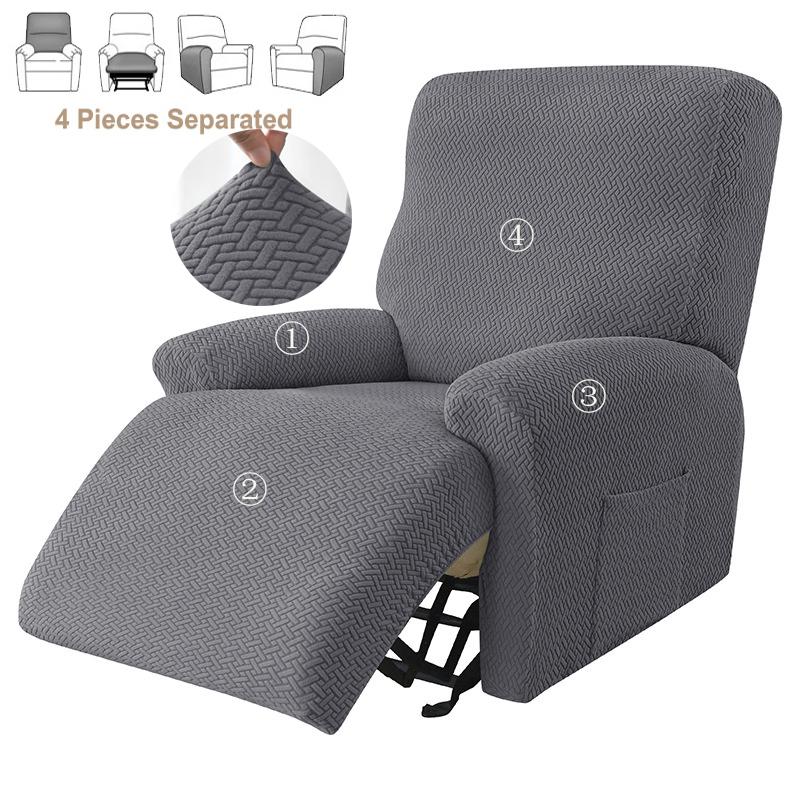 4pcs/set Nordic Recliner Sofa Cover 1seater Jacquard Anti-slip Armchair Slipcover Relax Home Single Couch Covers for Living Room