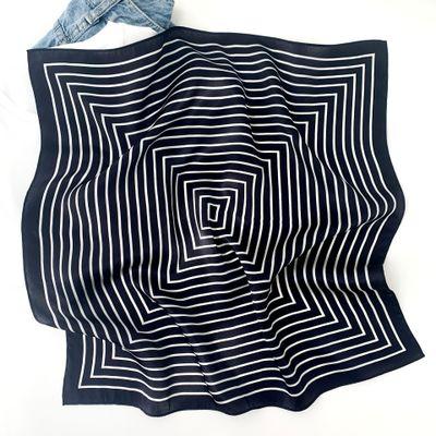 100% Pure Silk Square Scarf Women Dot Print Neckerchief Bandana