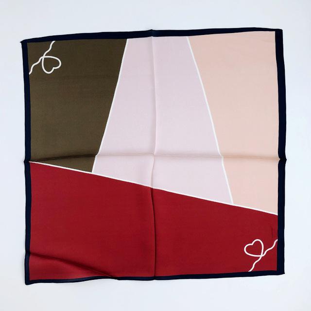 100% Pure Silk Floral Square Scarf Women Neck Hair Bandana
