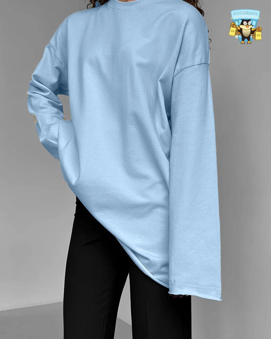 Oversized O-Neck T-Shirt Women 100% Cotton Casual Loose Fit