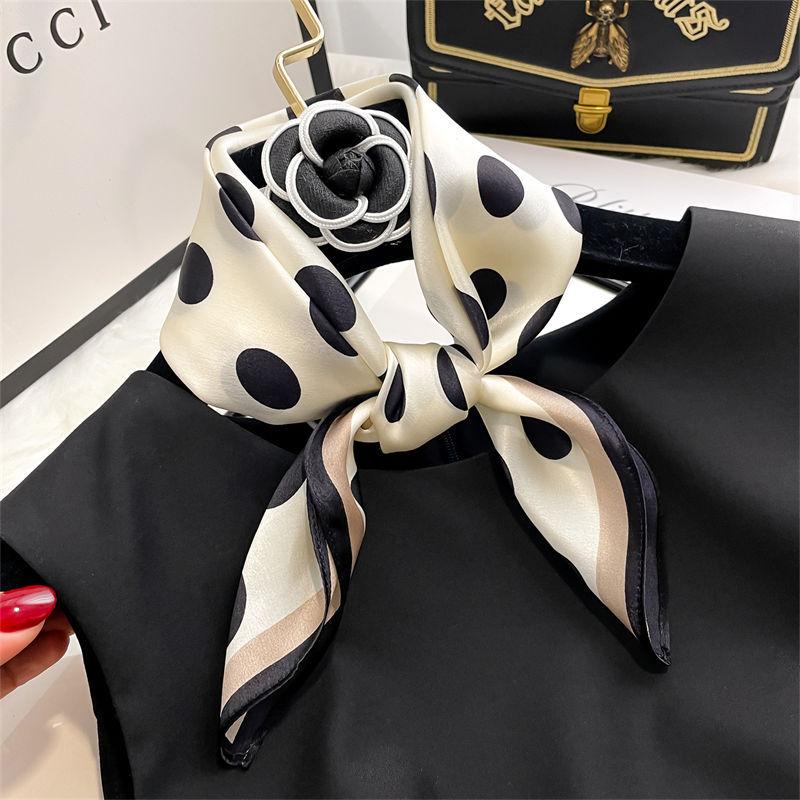 100% Pure Silk Floral Square Scarf Women Neck Hair Bandana