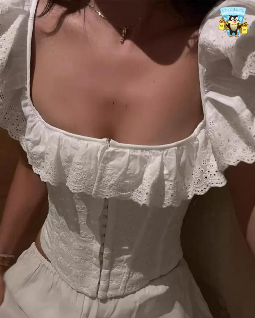 Summer Lace-Up Corset Crop Top Women’s High Street Style