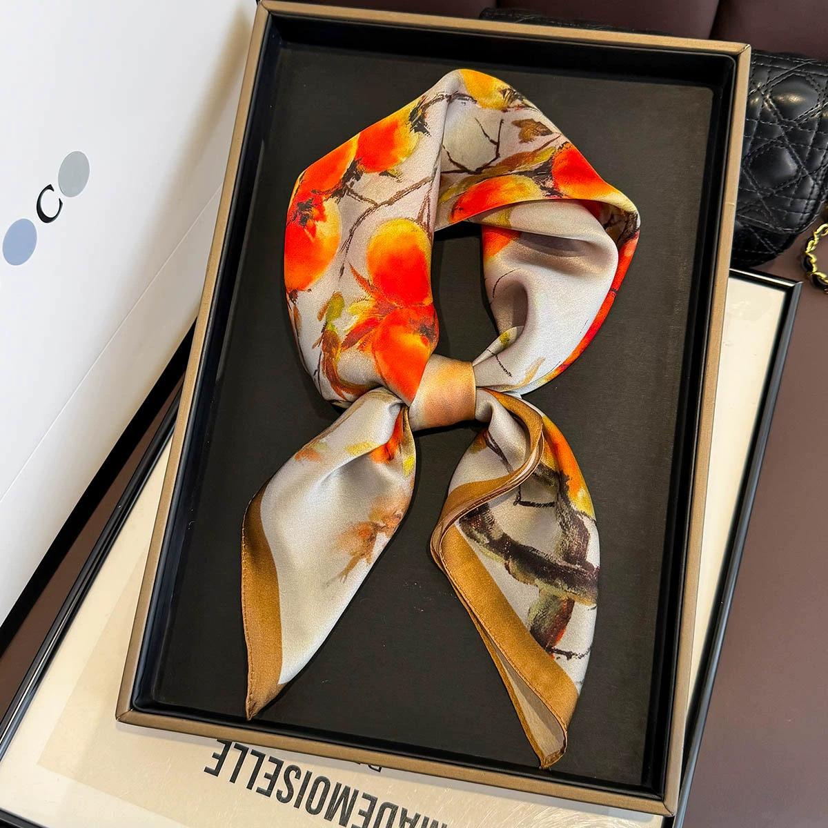 100% Mulberry Silk Square Scarf for Women