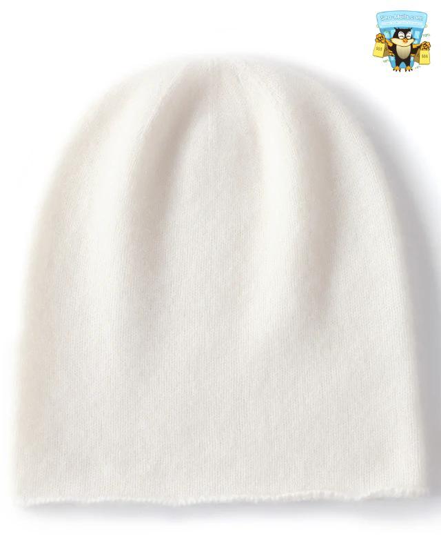 100% Cashmere Knitted Beanie Hat – Unisex Winter Warmth Style