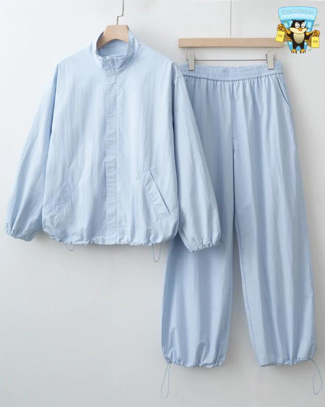 Women’s Casual Sports-Style Jacket and Pants Set – Autumn Two-Piece Outfit