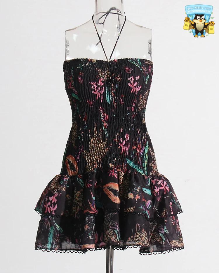 Cut Out Layered Hem Strapless Sleeveless Mini Dress