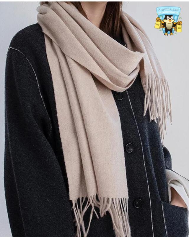 100% Wool Winter Scarf Soft Cashmere-Feel Shawl for Women