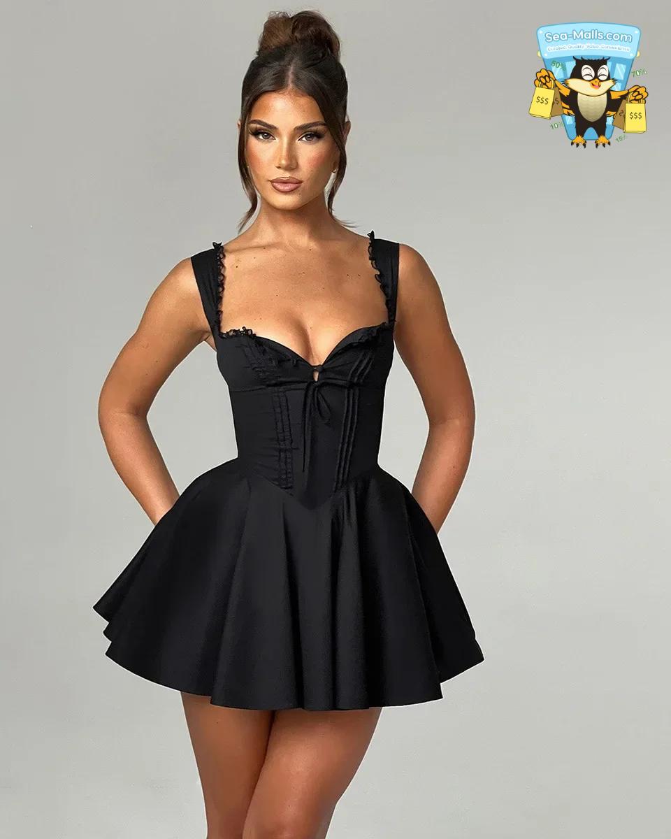 Summer Lovely A-Line Hollow Out Lace-Up Dress