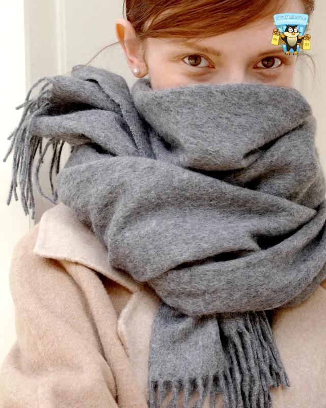 100% Wool Winter Scarf Soft Cashmere-Feel Shawl for Women