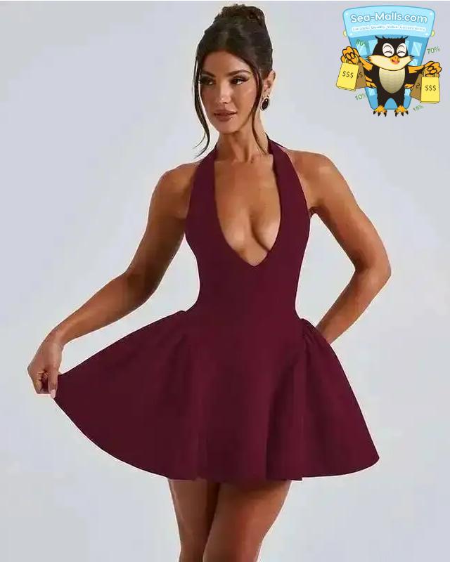 Strapless A-line Mini Dress Backless Bodycon Party Dress for Women