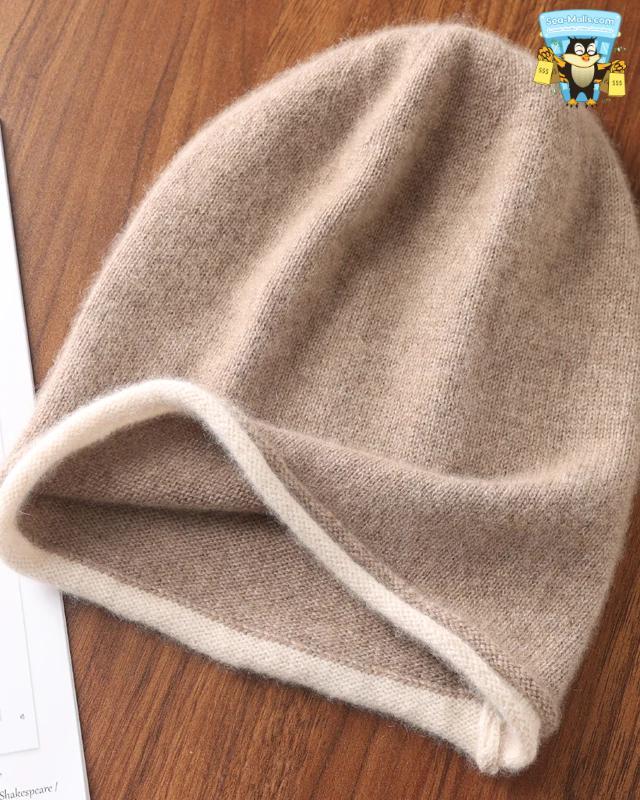 Unisex Soft Curly-Brimmed 100% Merino Wool Knitted Beanie
