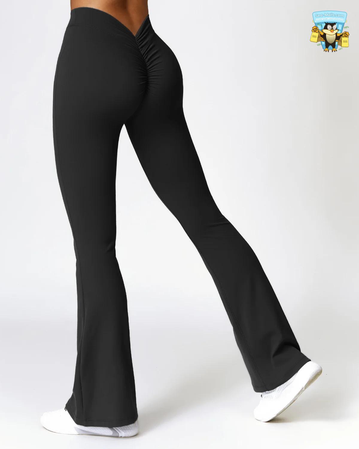 Women’s Flare Yoga Pants High Waist V-Shaped Hip Leggings