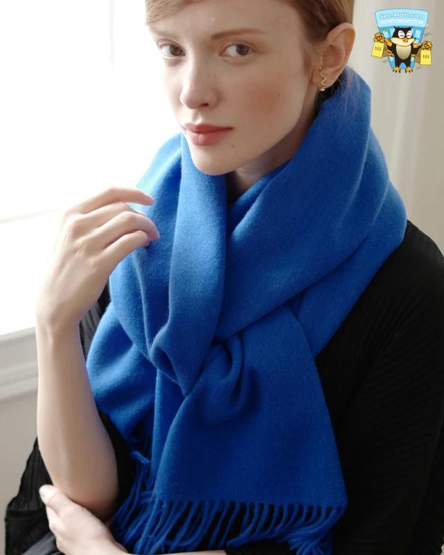 100% Wool Winter Scarf Soft Cashmere-Feel Shawl for Women