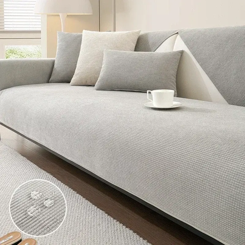 1PC Non-slip Polar Fleece Sofa Seat Cover Living Room Cat Anti-scratch Sofa Slipcover L Couch Towel 쇼파커버 Fundas Para Sillones
