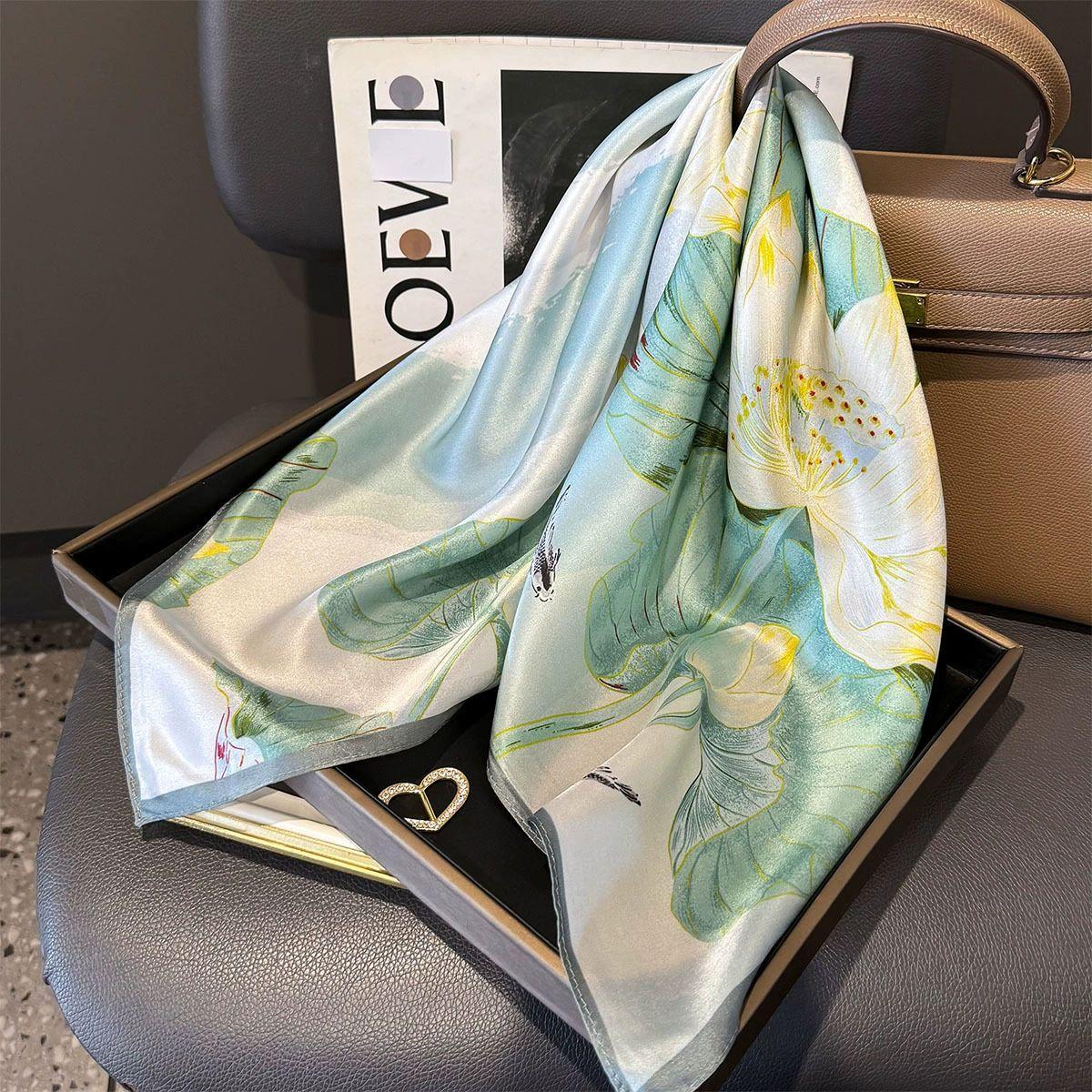 100% Mulberry Silk Square Scarf for Women