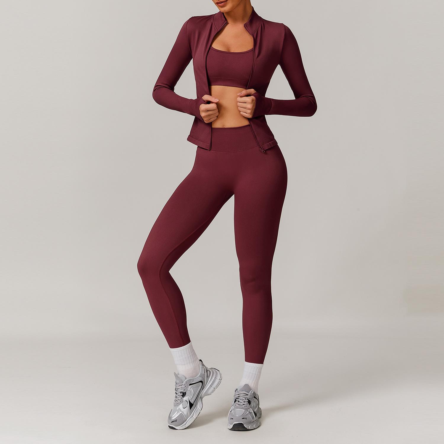 Seamless Yoga Set for Women 2/3PCS Sports Bra & Leggings Fitness Tracksuit