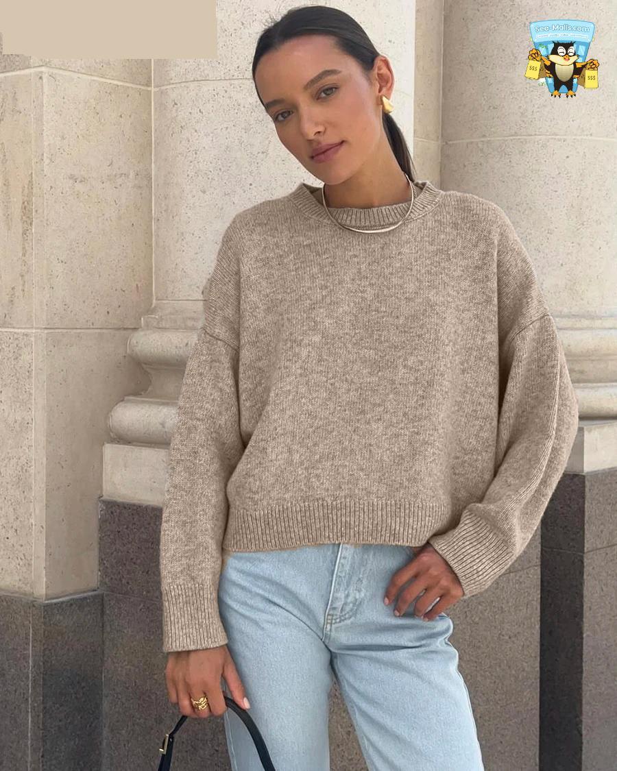 Basic O-Neck Women’s Sweater 2025 Oversized Knit Pullover Casual