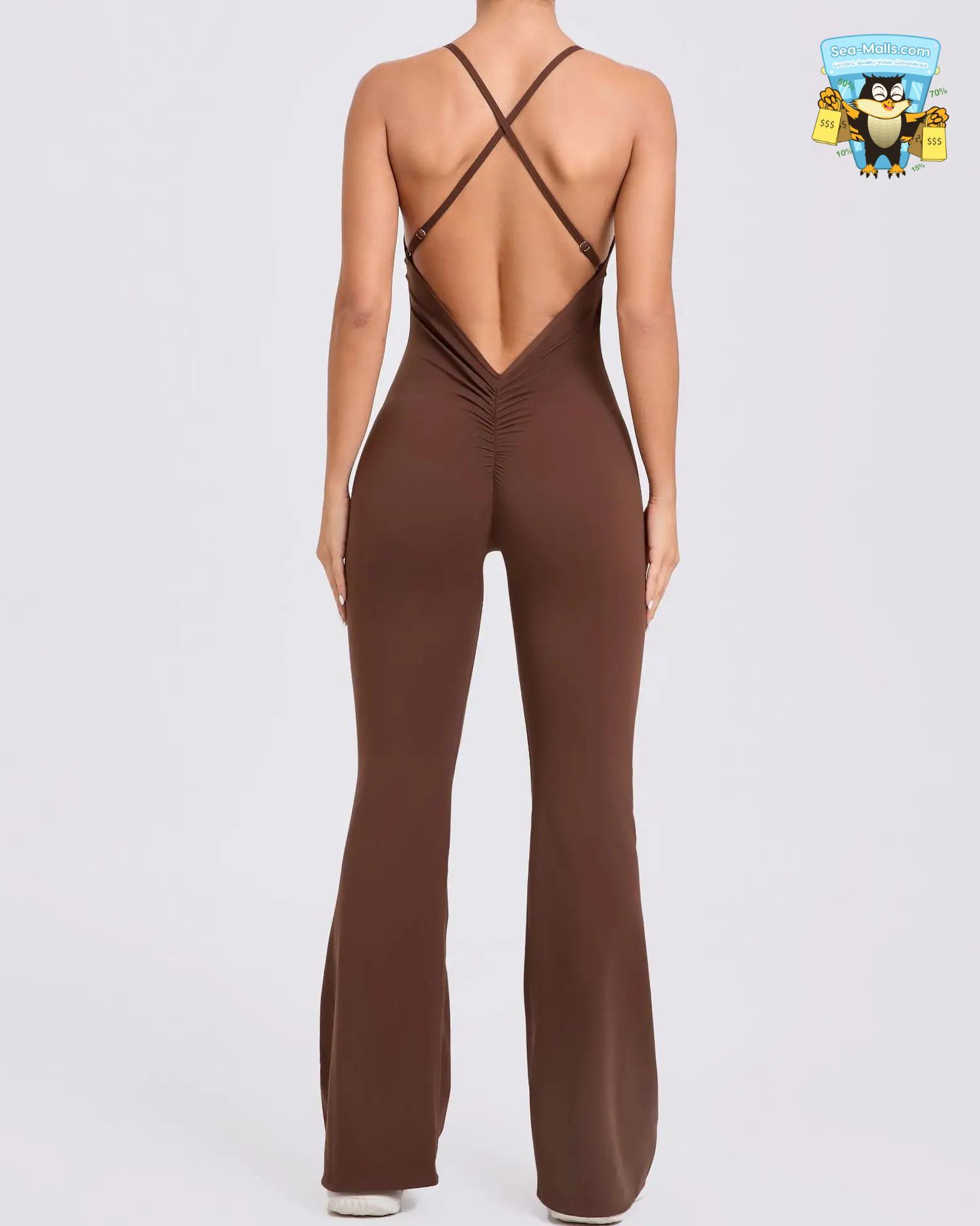 Women’s V-Back One-Piece Yoga Jumpsuit