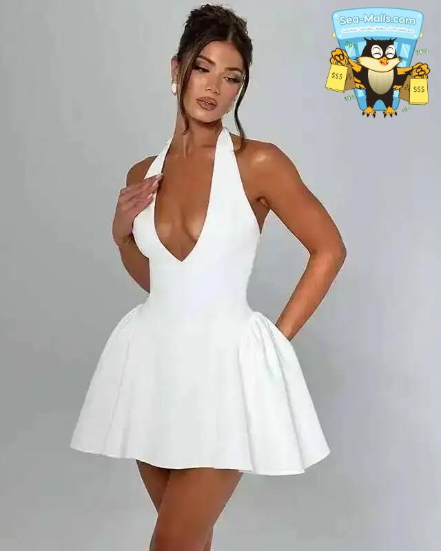 Strapless A-line Mini Dress Backless Bodycon Party Dress for Women