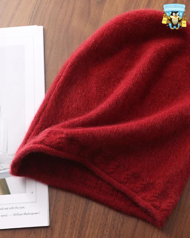 Unisex Soft Curly-Brimmed 100% Merino Wool Knitted Beanie