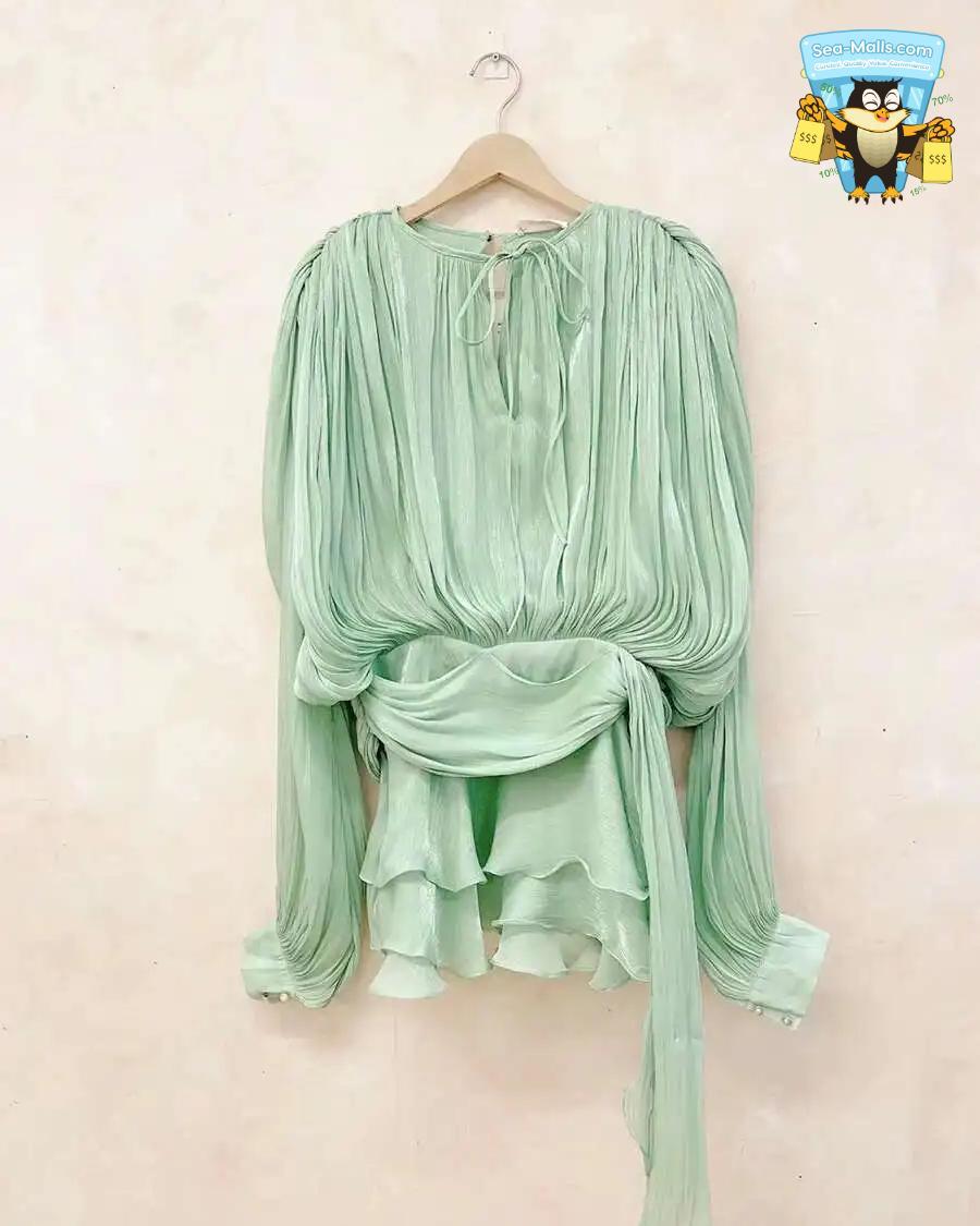 Chic Lace-Up V-Neck Mini Dress with Ruffle Hem & Tie Waist