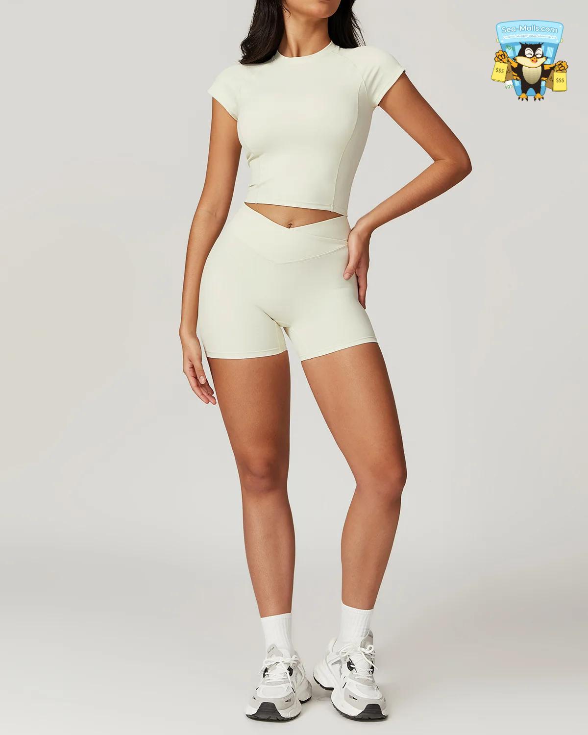 Women’s Yoga Set 2-Piece Sportswear Crop Top & High-Waist Leggings