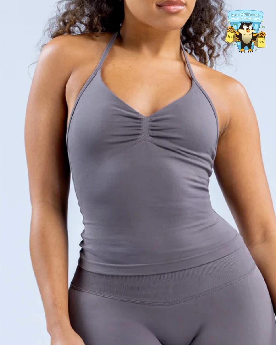 Longline Strappy Halterneck Yoga Top